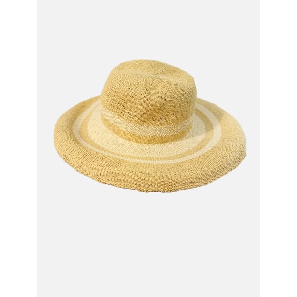 A New Day Striped Floppy Brim Beach Hat Cream Color S/M - Picture 9 of 9